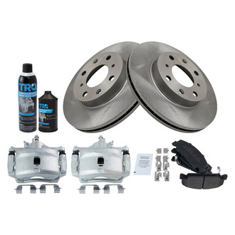 TRQ® - Front Disc Brake Kit with Semi-Metallic Pads and Calipers