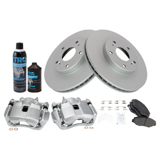TRQ® - Front Disc Brake Kit with Semi-Metallic Pads and Calipers