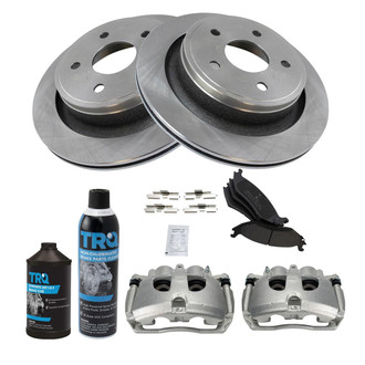 TRQ® - Rear Disc Brake Kit with Semi-Metallic Pads and Calipers