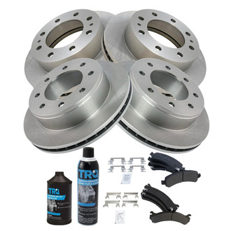 TRQ® - Front and Rear Disc Brake Kit with Semi-Metallic Pads