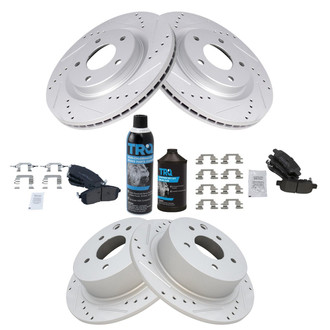 TRQ® - Performance Semi-Metallic Front and Rear Brake Kit