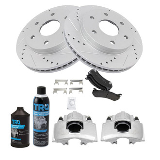 TRQ® - Performance Semi-Metallic Front Brake Kit with Calipers