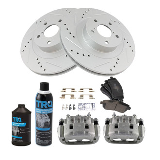 TRQ® - Performance Semi-Metallic Front Brake Kit with Calipers