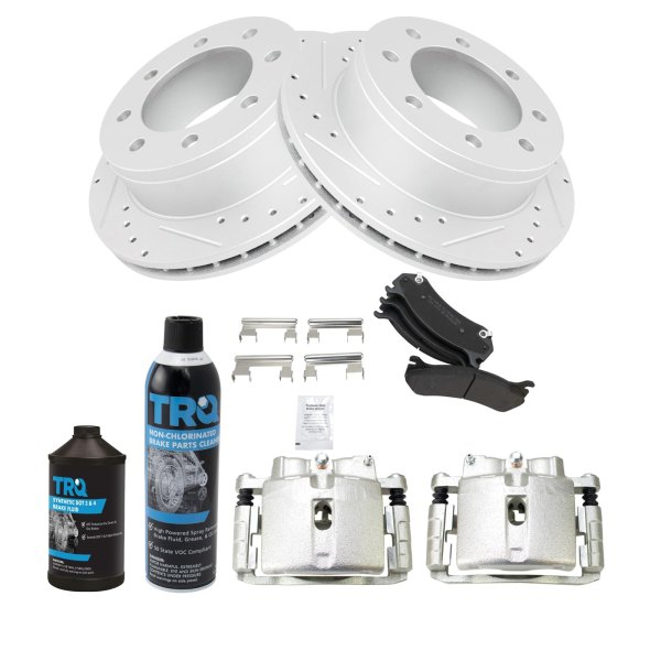 TRQ® - Performance Semi-Metallic Rear Brake Kit with Calipers