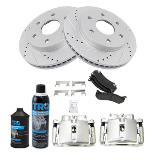 TRQ® - Performance Semi-Metallic Front Brake Kit with Calipers