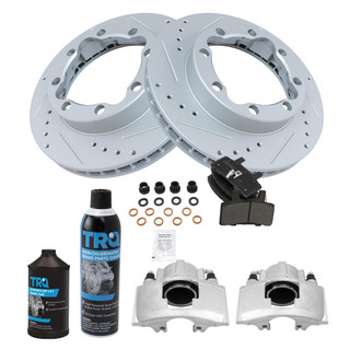 TRQ® - Performance Semi-Metallic Front Brake Kit with Calipers