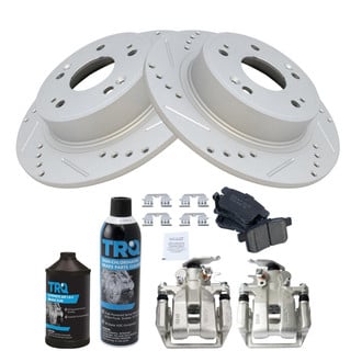 TRQ® - Performance Ceramic Rear Brake Kit with Calipers