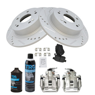 TRQ® - Performance Semi-Metallic Rear Brake Kit with Calipers