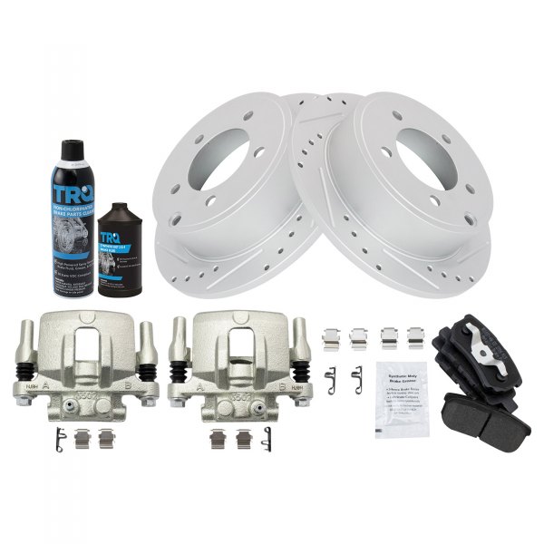 TRQ® - Performance Semi-Metallic Rear Brake Kit with Calipers