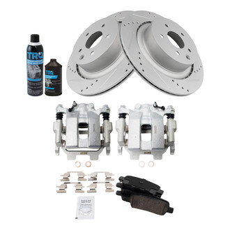 TRQ® - Performance Ceramic Rear Brake Kit with Calipers