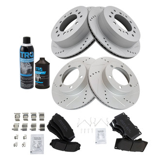 TRQ® - Performance Semi-Metallic Front and Rear Brake Kit