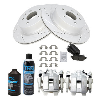 TRQ® - Performance Semi-Metallic Rear Brake Kit with Calipers
