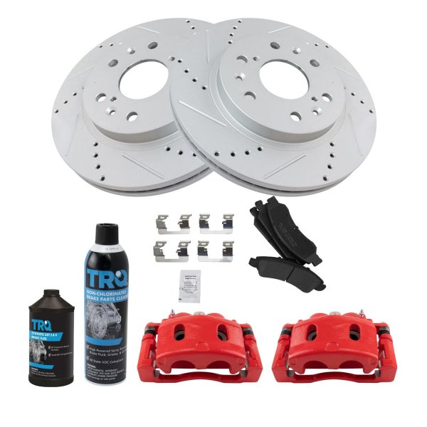 TRQ® - Performance Semi-Metallic Front Brake Kit with Calipers