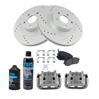TRQ® - Performance Semi-Metallic Front Brake Kit with Calipers