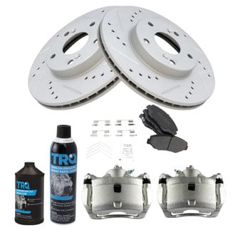 TRQ® - Performance Semi-Metallic Brake Kit with Calipers