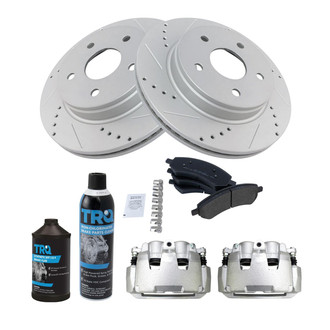 TRQ® - Performance Semi-Metallic Front Brake Kit with Calipers