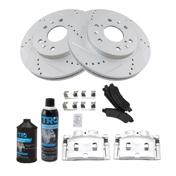 TRQ® - Performance Semi-Metallic Front Brake Kit with Calipers