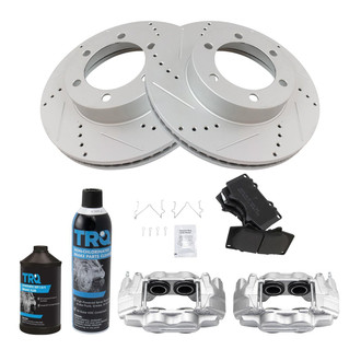 TRQ® - Performance Semi-Metallic Front Brake Kit with Calipers