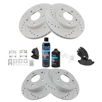 TRQ® - Performance Semi-Metallic Front and Rear Brake Kit
