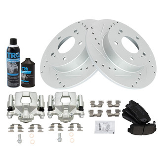 TRQ® - Performance Semi-Metallic Rear Brake Kit with Calipers