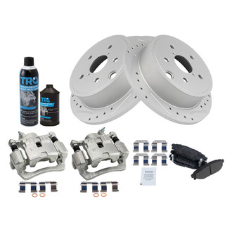 TRQ® - Performance Semi-Metallic Rear Brake Kit with Calipers