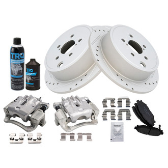 TRQ® - Performance Ceramic Rear Brake Kit with Calipers