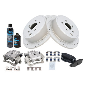 TRQ® - Performance Semi-Metallic Rear Brake Kit with Calipers