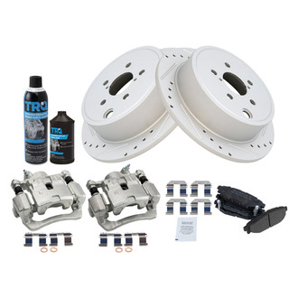 TRQ® - Performance Semi-Metallic Rear Brake Kit with Calipers