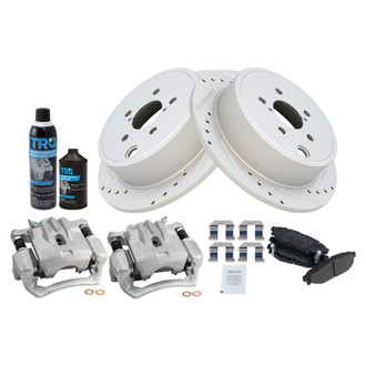 TRQ® - Performance Semi-Metallic Rear Brake Kit with Calipers