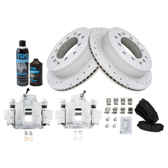 TRQ® - Performance Semi-Metallic Rear Brake Kit with Calipers