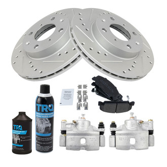 TRQ® - Performance Semi-Metallic Front Brake Kit with Calipers