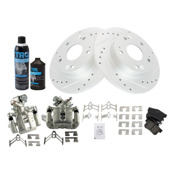 TRQ® - Performance Ceramic Rear Brake Kit with Calipers