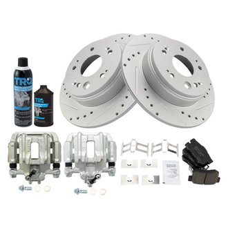 TRQ® - Performance Ceramic Rear Brake Kit with Calipers