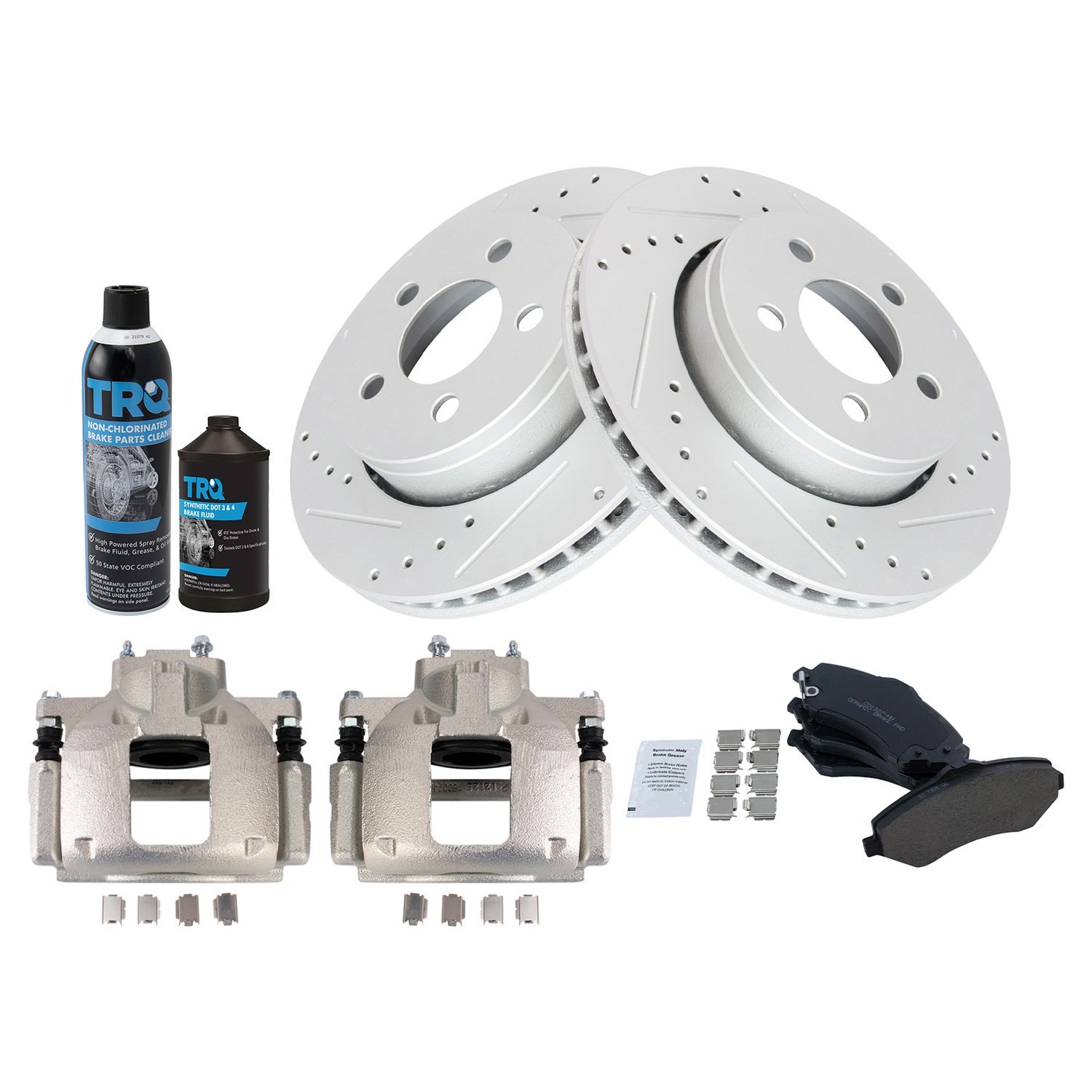 TRQ® BKA45864 - Performance Ceramic Front Brake Kit with Calipers