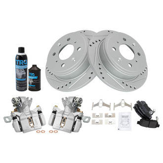 TRQ® - Performance Semi-Metallic Rear Brake Kit with Calipers