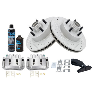 TRQ® - Performance Semi-Metallic Front Brake Kit with Calipers