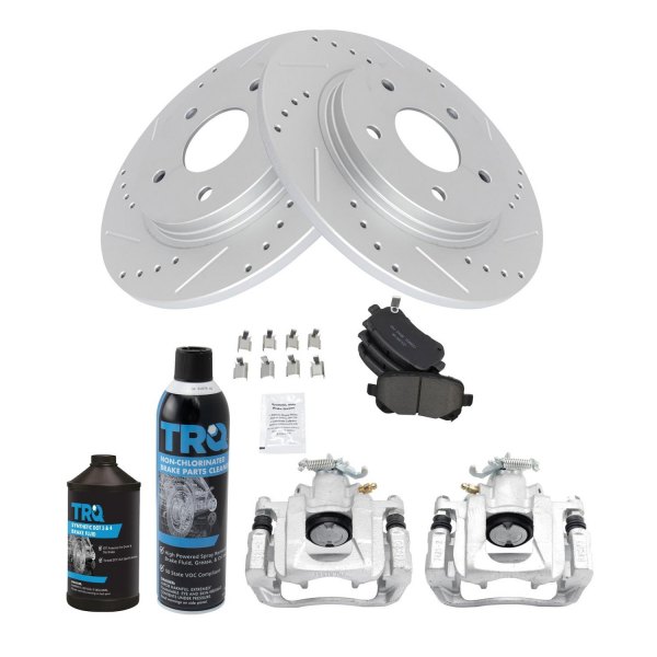 TRQ® - Performance Ceramic Rear Brake Kit with Calipers