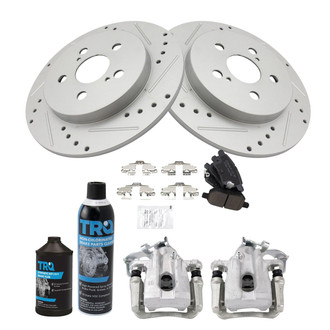 TRQ® - Performance Ceramic Rear Brake Kit with Calipers
