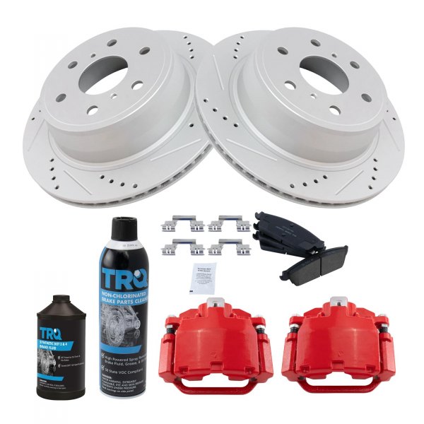 TRQ® - Performance Ceramic Rear Brake Kit with Calipers