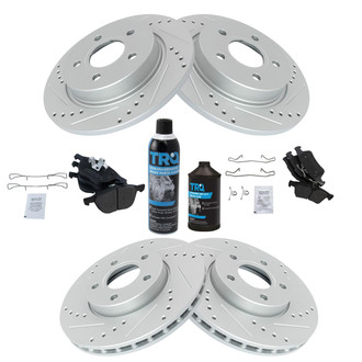 TRQ® - Performance Semi-Metallic Front and Rear Brake Kit