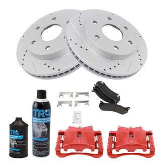 TRQ® - Performance Semi-Metallic Front Brake Kit with Calipers