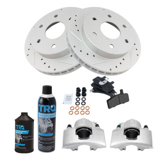 TRQ® - Performance Semi-Metallic Front Brake Kit with Calipers