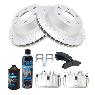 TRQ® - Performance Semi-Metallic Rear Brake Kit with Calipers