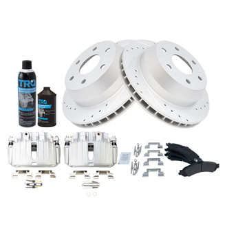 TRQ® - Performance Semi-Metallic Rear Brake Kit with Calipers