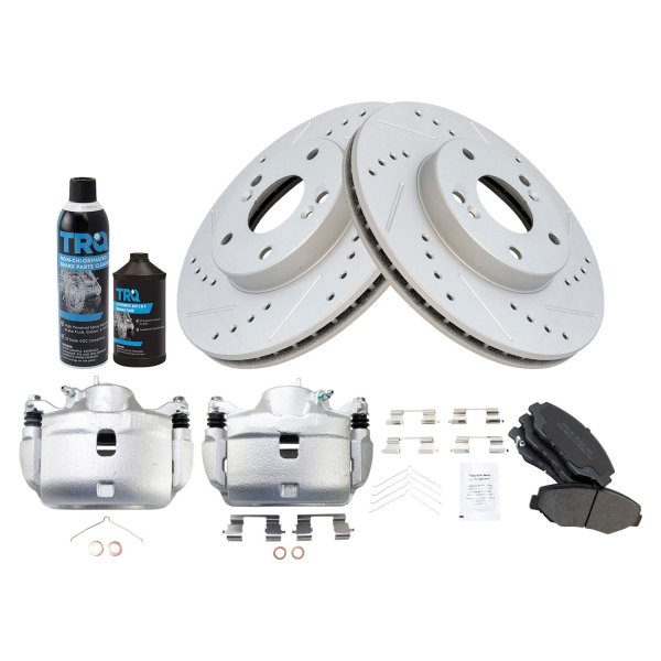 TRQ® - Performance Semi-Metallic Front Brake Kit with Calipers