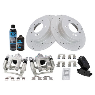 TRQ® - Performance Ceramic Rear Brake Kit with Calipers