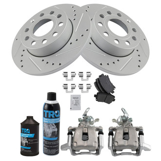 TRQ® - Performance Ceramic Rear Brake Kit with Calipers