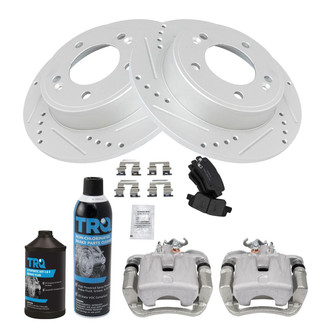 TRQ® - Performance Ceramic Rear Brake Kit with Calipers