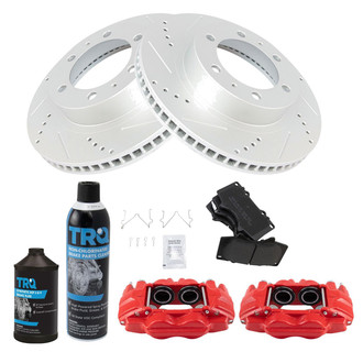 TRQ® - Performance Semi-Metallic Front Brake Kit with Calipers