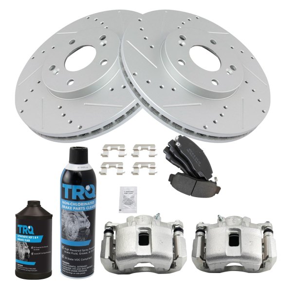 TRQ® - Performance Semi-Metallic Front Brake Kit with Calipers